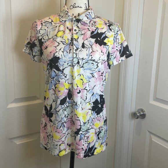 Ralph Lauren RLX Shirt Golf Tailored Fit Floral Sz M Wicking Tennis Golf Sport - Picture 9 of 16